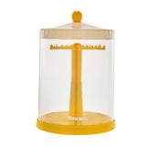 Maxbell Clear Dolls Display Case Elegant Rotating for Mini Action Figures Small Toys yellow