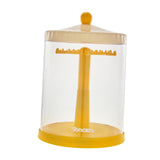 Maxbell Clear Dolls Display Case Elegant Rotating for Mini Action Figures Small Toys yellow