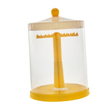 Maxbell Clear Dolls Display Case Elegant Rotating for Mini Action Figures Small Toys yellow