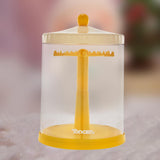 Maxbell Clear Dolls Display Case Elegant Rotating for Mini Action Figures Small Toys yellow