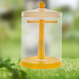 Maxbell Clear Dolls Display Case Elegant Rotating for Mini Action Figures Small Toys yellow