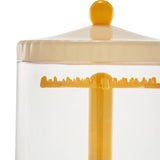 Maxbell Clear Dolls Display Case Elegant Rotating for Mini Action Figures Small Toys yellow