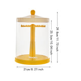 Maxbell Clear Dolls Display Case Elegant Rotating for Mini Action Figures Small Toys yellow