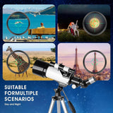 Maxbell Astronomical Telescope Focal Length of 400 mm Refractor for Adults Beginners