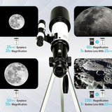 Maxbell Astronomical Telescope Focal Length of 400 mm Refractor for Adults Beginners