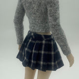 Maxbell 1/6 Plaid Pleated Skirt Soft Accessory Mini Skirt for 12 inch Female Figures