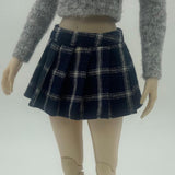Maxbell 1/6 Plaid Pleated Skirt Soft Accessory Mini Skirt for 12 inch Female Figures