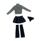 Maxbell 1/6 Scale Figure Long Sleeve Sweater and Plaid Skirt for 12'' Action Figures
