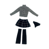 Maxbell 1/6 Scale Figure Long Sleeve Sweater and Plaid Skirt for 12'' Action Figures