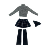 Maxbell 1/6 Scale Figure Long Sleeve Sweater and Plaid Skirt for 12'' Action Figures