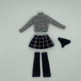 Maxbell 1/6 Scale Figure Long Sleeve Sweater and Plaid Skirt for 12'' Action Figures