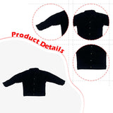 Maxbell 1/6 Male Figure Coat Dress up Stylish Doll Jacket for 12 inch Action Figures Black