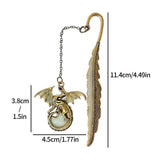 Maxbell Vintage Feather Dragon Metal Bookmark Fantasy for Women Men Book Lovers Gift ancient golden