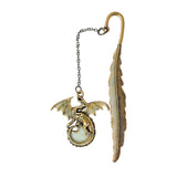 Maxbell Vintage Feather Dragon Metal Bookmark Fantasy for Women Men Book Lovers Gift ancient golden