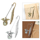 Maxbell Vintage Feather Dragon Metal Bookmark Fantasy for Women Men Book Lovers Gift ancient golden