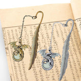 Maxbell Vintage Feather Dragon Metal Bookmark Fantasy for Women Men Book Lovers Gift ancient golden