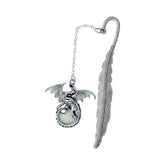 Maxbell Vintage Feather Dragon Metal Bookmark Fantasy for Women Men Book Lovers Gift ancient argent