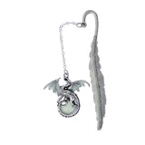 Maxbell Vintage Feather Dragon Metal Bookmark Fantasy for Women Men Book Lovers Gift ancient argent