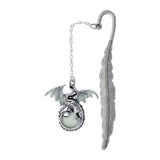 Maxbell Vintage Feather Dragon Metal Bookmark Fantasy for Women Men Book Lovers Gift ancient argent