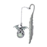 Maxbell Vintage Feather Dragon Metal Bookmark Fantasy for Women Men Book Lovers Gift ancient argent