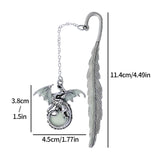 Maxbell Vintage Feather Dragon Metal Bookmark Fantasy for Women Men Book Lovers Gift ancient argent