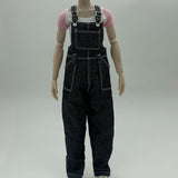 Maxbell 1:6 Short Sleeve Bib Overalls Suit Cloth for 12 inch Figures Body Doll Model black pants