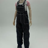 Maxbell 1:6 Short Sleeve Bib Overalls Suit Cloth for 12 inch Figures Body Doll Model black pants