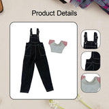 Maxbell 1:6 Short Sleeve Bib Overalls Suit Cloth for 12 inch Figures Body Doll Model black pants