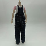 Maxbell 1:6 Short Sleeve Bib Overalls Suit Cloth for 12 inch Figures Body Doll Model black pants