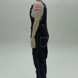 Maxbell 1:6 Short Sleeve Bib Overalls Suit Cloth for 12 inch Figures Body Doll Model black pants
