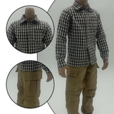Maxbell 1/6 Scale Action Figure Clothes Plaid Shirt Trousers suits for 12" Male Body