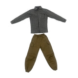 Maxbell 1/6 Scale Action Figure Clothes Plaid Shirt Trousers suits for 12" Male Body