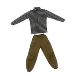 Maxbell 1/6 Scale Action Figure Clothes Plaid Shirt Trousers suits for 12" Male Body