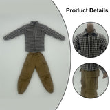 Maxbell 1/6 Scale Action Figure Clothes Plaid Shirt Trousers suits for 12" Male Body