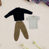Maxbell 1:6 Scale Action Figure Clothes Corduroy suits Doll Costume for 12 inch Male Black
