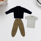 Maxbell 1:6 Scale Action Figure Clothes Corduroy suits Doll Costume for 12 inch Male Black