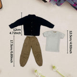 Maxbell 1:6 Scale Action Figure Clothes Corduroy suits Doll Costume for 12 inch Male Black