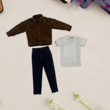 Maxbell 1:6 Scale Action Figure Clothes Corduroy suits Doll Costume for 12 inch Male Brown
