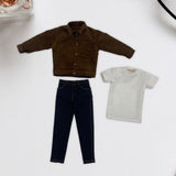 Maxbell 1:6 Scale Action Figure Clothes Corduroy suits Doll Costume for 12 inch Male Brown