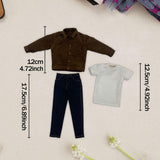 Maxbell 1:6 Scale Action Figure Clothes Corduroy suits Doll Costume for 12 inch Male Brown