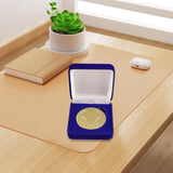 Maxbell Challenge Coin Box for Collector Collection Case for Challenge Display Medal Blue