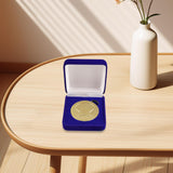 Maxbell Challenge Coin Box for Collector Collection Case for Challenge Display Medal Blue