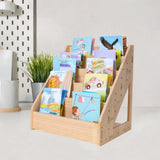 Maxbell Kids Bookshelf Wood Card Display Stand for Coloring Books Magazines Kid Room