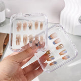 Maxbell Press on Nail Storage Box Set Clear Business Multipurpose Nail Art Organizer Long Box