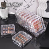 Maxbell Press on Nail Storage Box Set Clear Business Multipurpose Nail Art Organizer Long Box