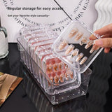 Maxbell Press on Nail Storage Box Set Clear Business Multipurpose Nail Art Organizer Long Box