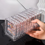 Maxbell Press on Nail Storage Box Set Clear Business Multipurpose Nail Art Organizer Divided Long Box