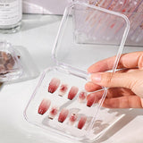 Maxbell Press on Nail Storage Box Set Clear Business Multipurpose Nail Art Organizer Divided Long Box