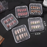 Maxbell Press on Nail Storage Box Set Clear Business Multipurpose Nail Art Organizer Divided Long Box