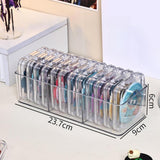 Maxbell Press on Nail Storage Box Set Clear Business Multipurpose Nail Art Organizer Divided Long Box